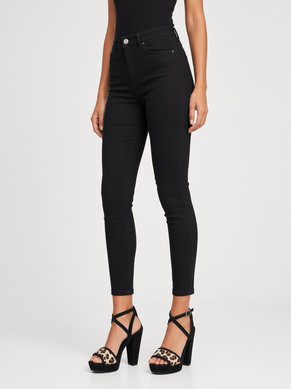 ASOS Platform Heeled Animal Print Sandal Faux Suede